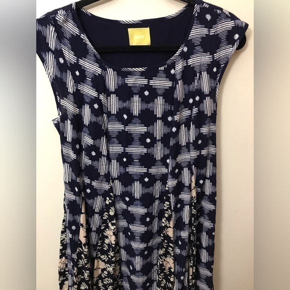 ANTHROPOLOGIE Maeve Womens Indiga Swing Cap Sleeve Pullover Knee Length Dress S - Picture 5 of 16